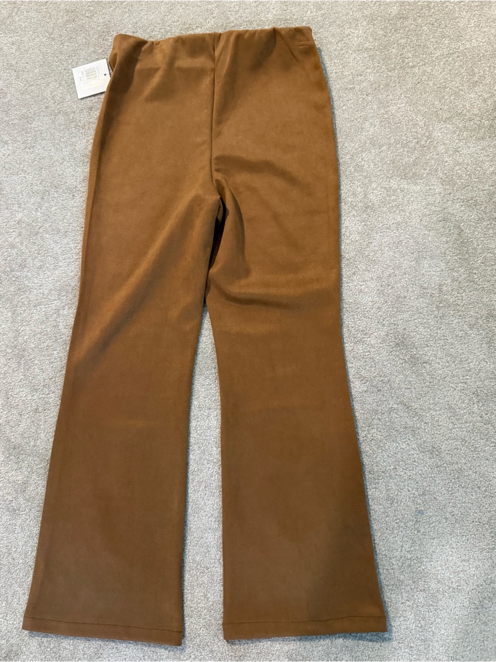 NWT Ellen Tan Faux Suede Boot Cut Pants Medium - Picture 2 of 4